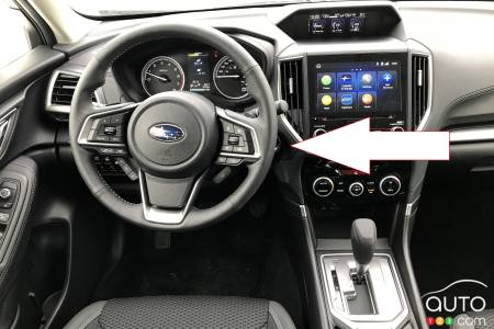2021 Subaru Forester, interior (note hidden start button)